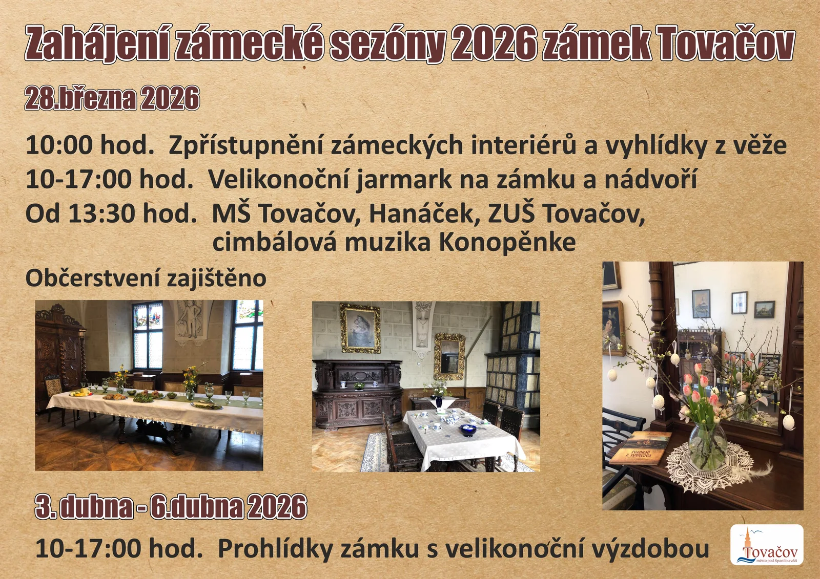 Zahájení zámecké sezóny 2026 zámek Tovačov